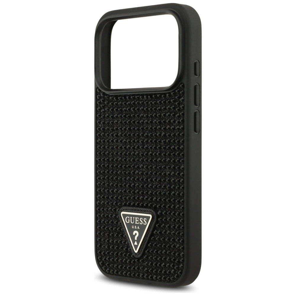 Guess Rhinestone Triangle Logo Case for iPhone 17 Pro - Black_5