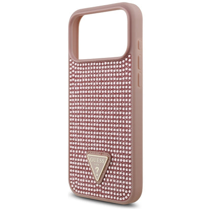 Guess Rhinestone Triangle Logo Case for iPhone 17 Pro Max - Pink_5