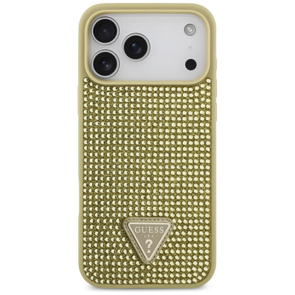 Guess Rhinestone Triangle Logo Case for iPhone 17 Pro Max - Gold_2