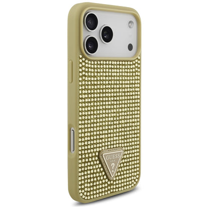 Guess Rhinestone Triangle Logo Case for iPhone 17 Pro Max - Gold_3