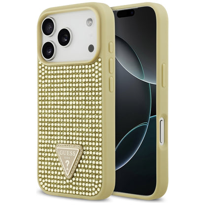 Guess Rhinestone Triangle Logo iPhone 17 Pro Case - Gold_0