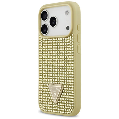 Guess Rhinestone Triangle Logo iPhone 17 Pro Case - Gold_1