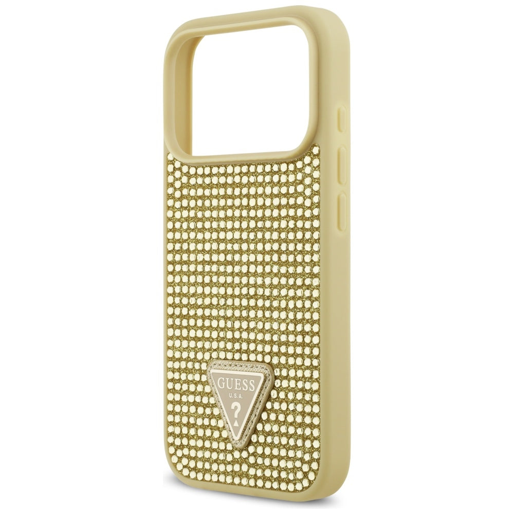Guess Rhinestone Triangle Logo iPhone 17 Pro Case - Gold_5