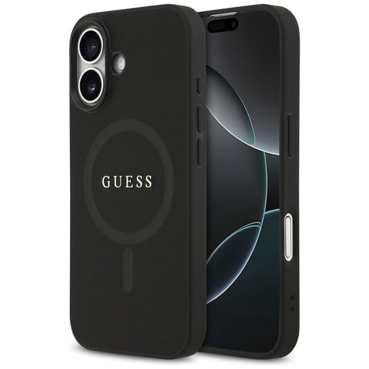 Guess Saffiano Classic Logo MagSafe case for iPhone 17 - black_0