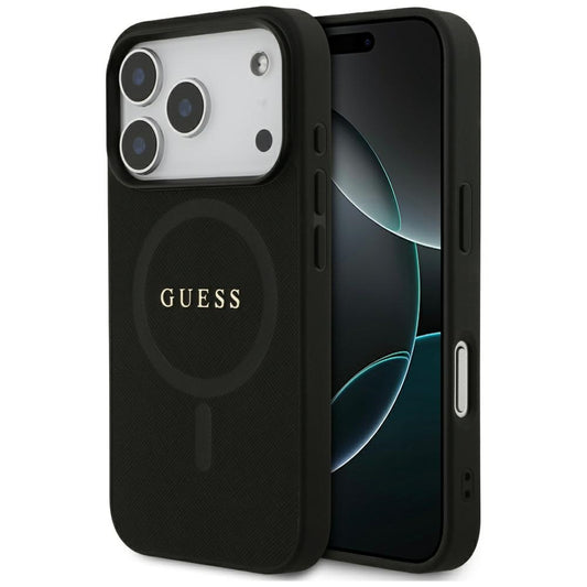 Guess Saffiano Classic Logo MagSafe Case for iPhone 17 Pro - Black_0