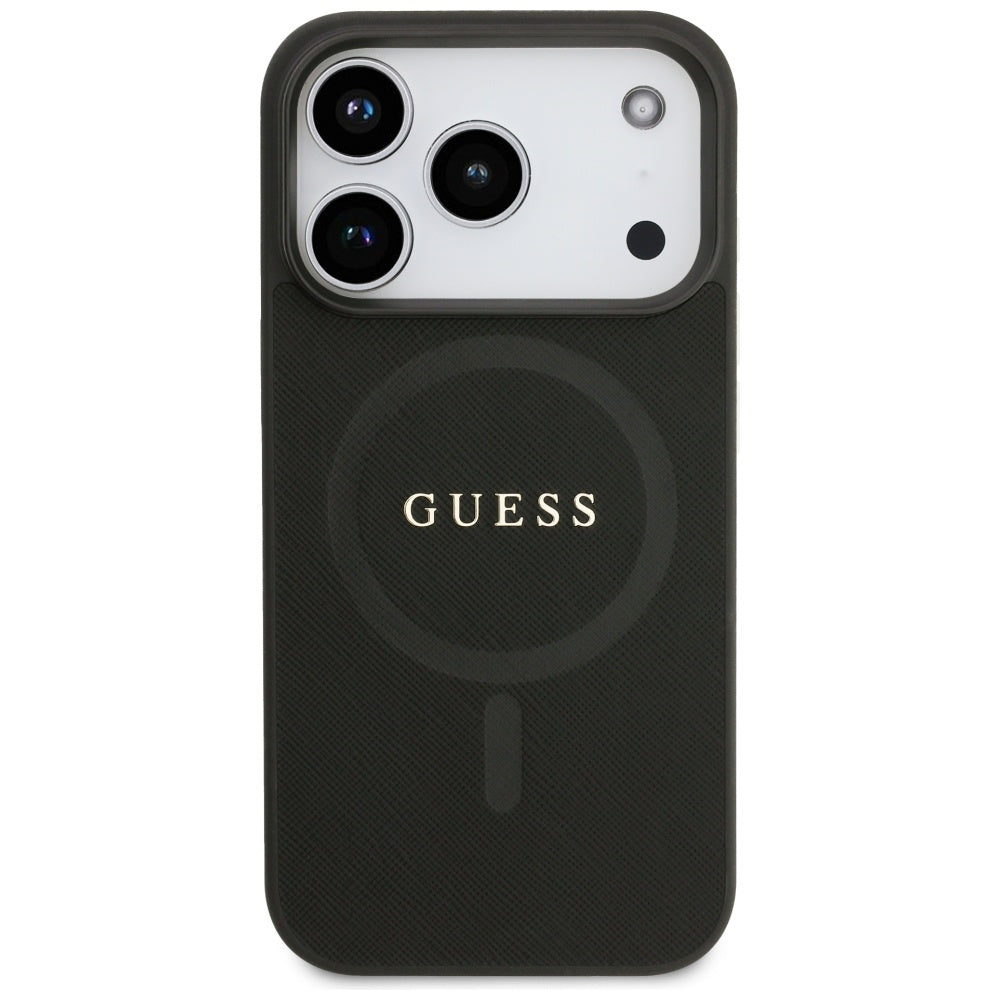 Guess Saffiano Classic Logo MagSafe Case for iPhone 17 Pro - Black_2