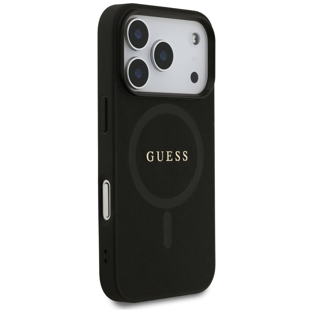 Guess Saffiano Classic Logo MagSafe Case for iPhone 17 Pro - Black_3