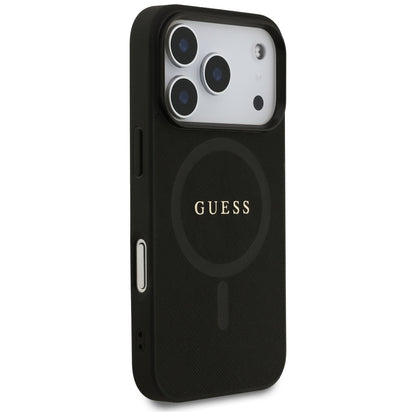 Guess Saffiano Classic Logo MagSafe Case for iPhone 17 Pro - Black_3