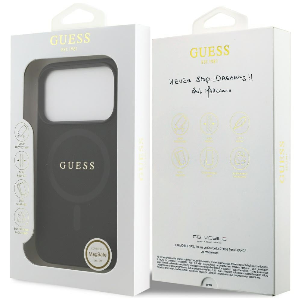 Guess Saffiano Classic Logo MagSafe Case for iPhone 17 Pro - Black_7