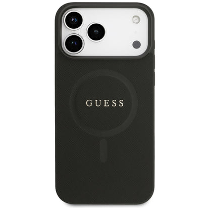 Guess Saffiano Classic Logo MagSafe Case for iPhone 17 Pro Max - Black_2