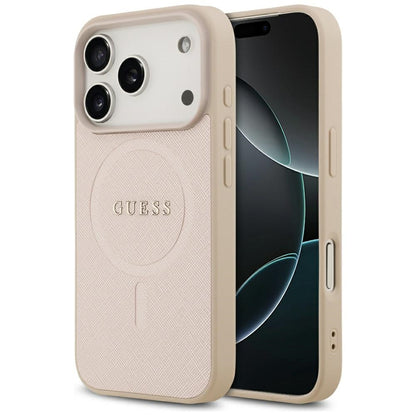 Guess Saffiano Classic Logo MagSafe Case for iPhone 17 Pro - Pink_0