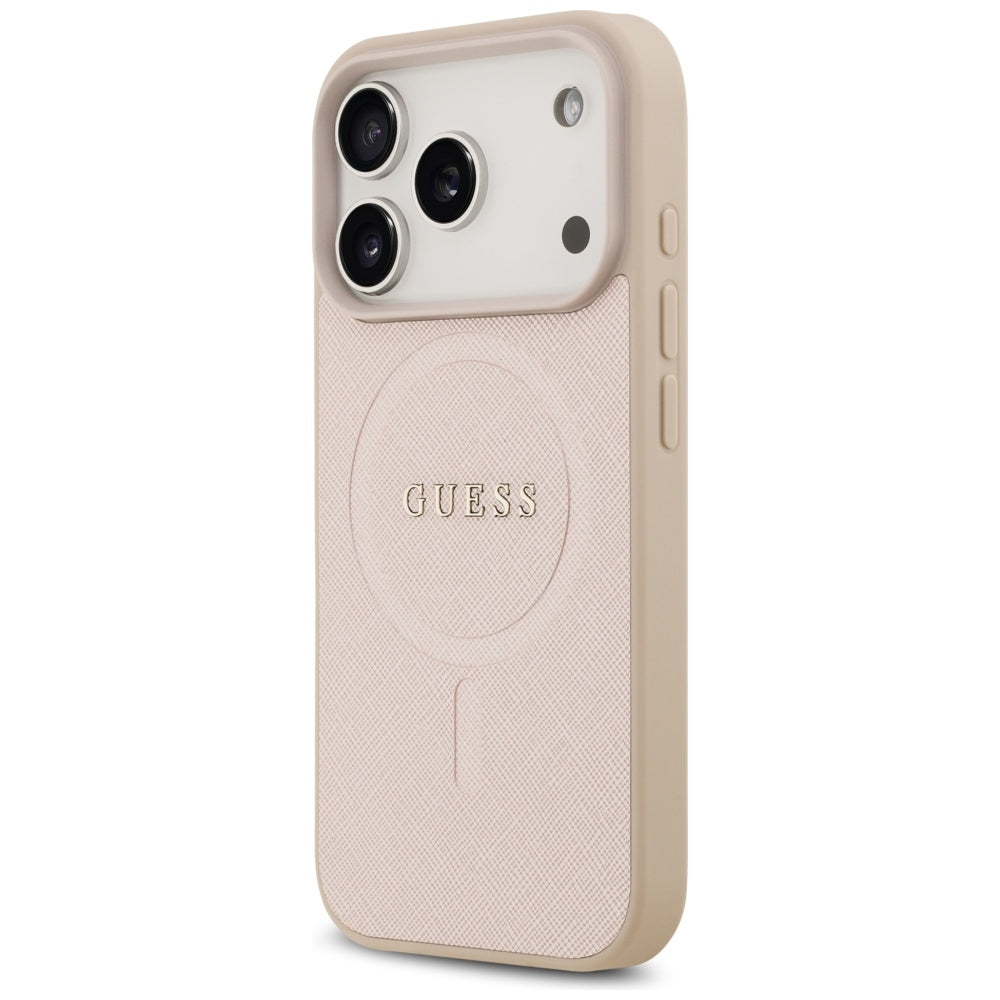 Guess Saffiano Classic Logo MagSafe Case for iPhone 17 Pro - Pink_1