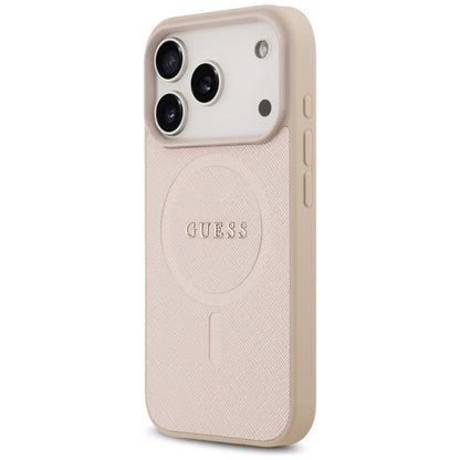 Guess Saffiano Classic Logo MagSafe Case for iPhone 17 Pro - Pink_1
