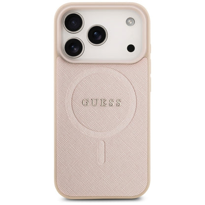 Guess Saffiano Classic Logo MagSafe Case for iPhone 17 Pro - Pink_2