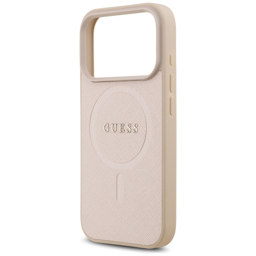 Guess Saffiano Classic Logo MagSafe Case for iPhone 17 Pro - Pink_5