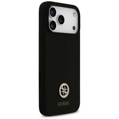 Guess Silicone Logo Strass 4G MagSafe Case for iPhone 17 Pro Max - Black_3