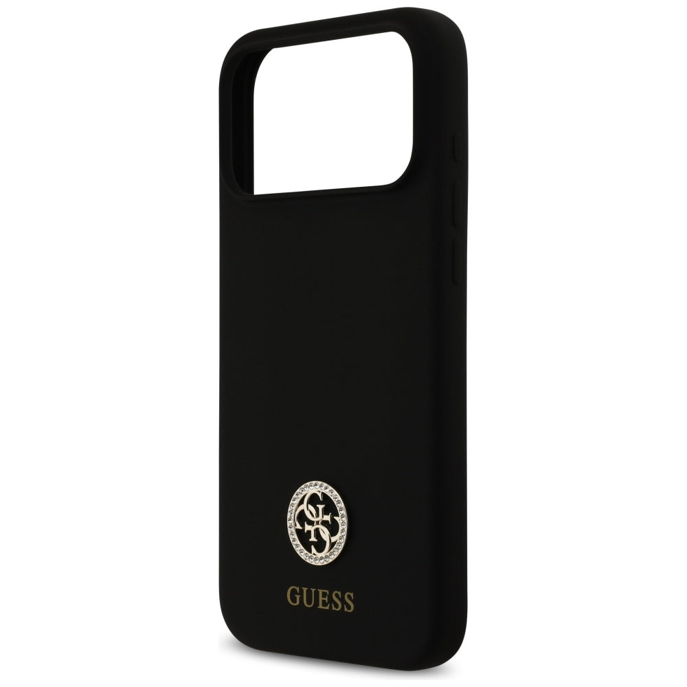 Guess Silicone Logo Strass 4G MagSafe Case for iPhone 17 Pro Max - Black_5