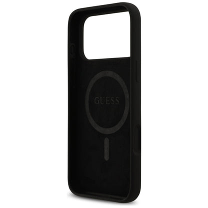 Guess Silicone Logo Strass 4G MagSafe Case for iPhone 17 Pro Max - Black_6