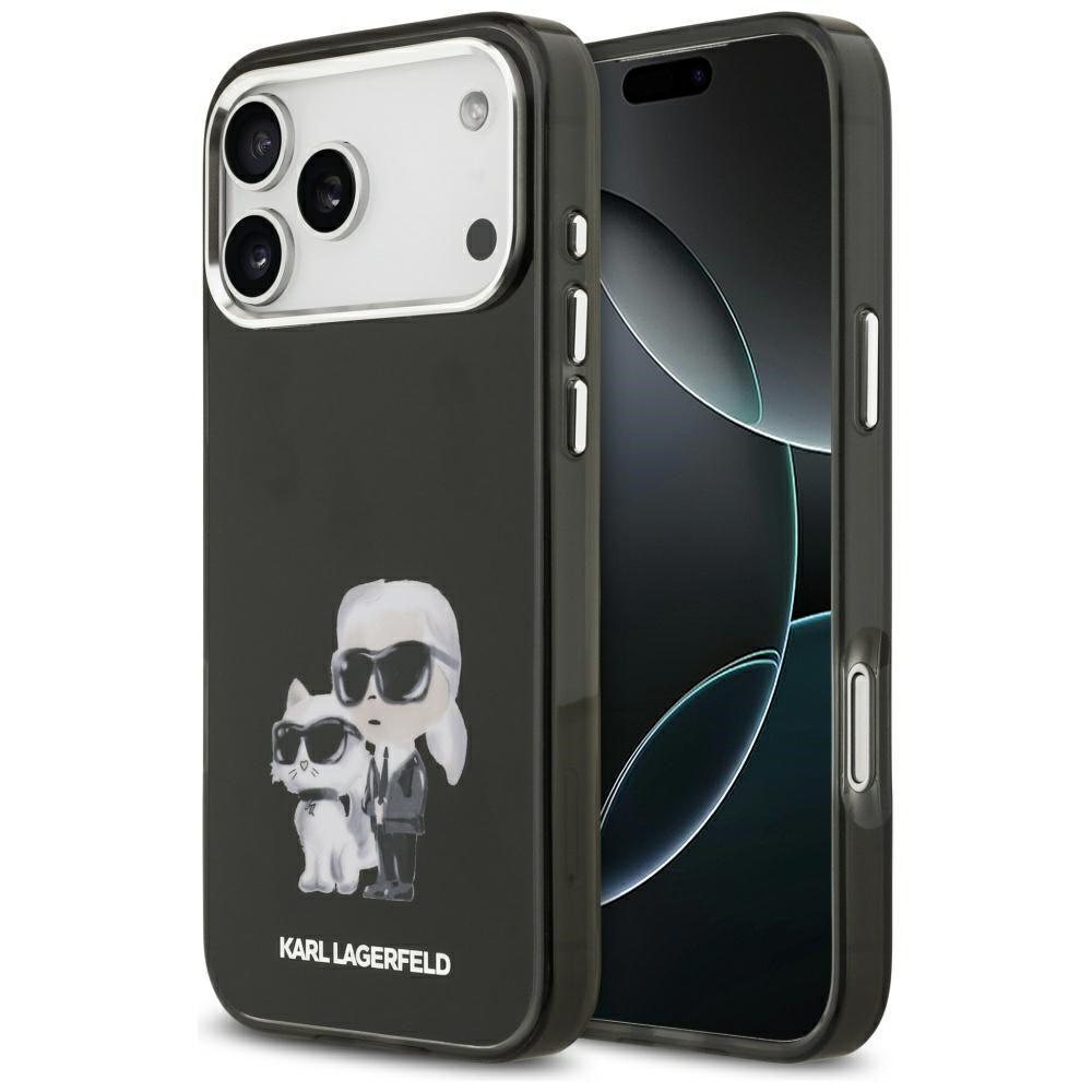 Karl Lagerfeld IML Aquarelle Karl &amp; Choupette &amp; Logo MagSafe Case for iPhone 17 Pro Max - Black_0
