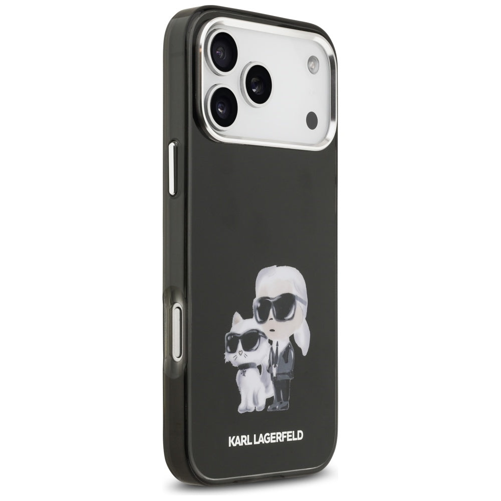 Karl Lagerfeld IML Aquarelle Karl &amp; Choupette &amp; Logo MagSafe Case for iPhone 17 Pro Max - Black_3