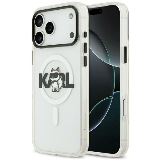 Karl Lagerfeld IML Choupette Sketch Logo MagSafe iPhone 17 Case - Clear_0