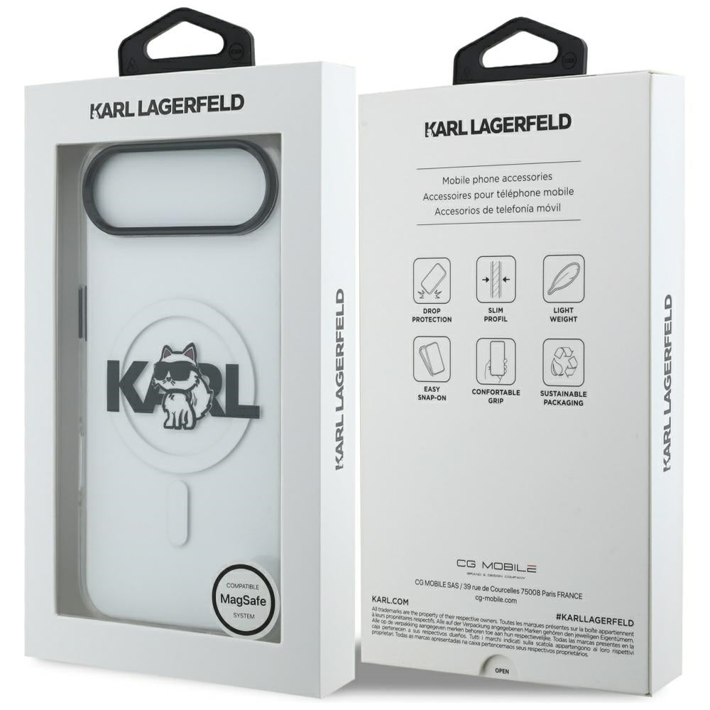 Karl Lagerfeld IML Choupette Sketch Logo MagSafe iPhone Air Case - Clear_7