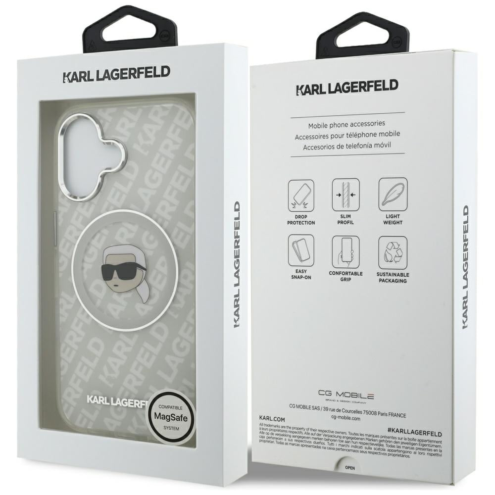 Karl Lagerfeld IML Karl Head Logo MagSafe iPhone 17 Case - Gray_7