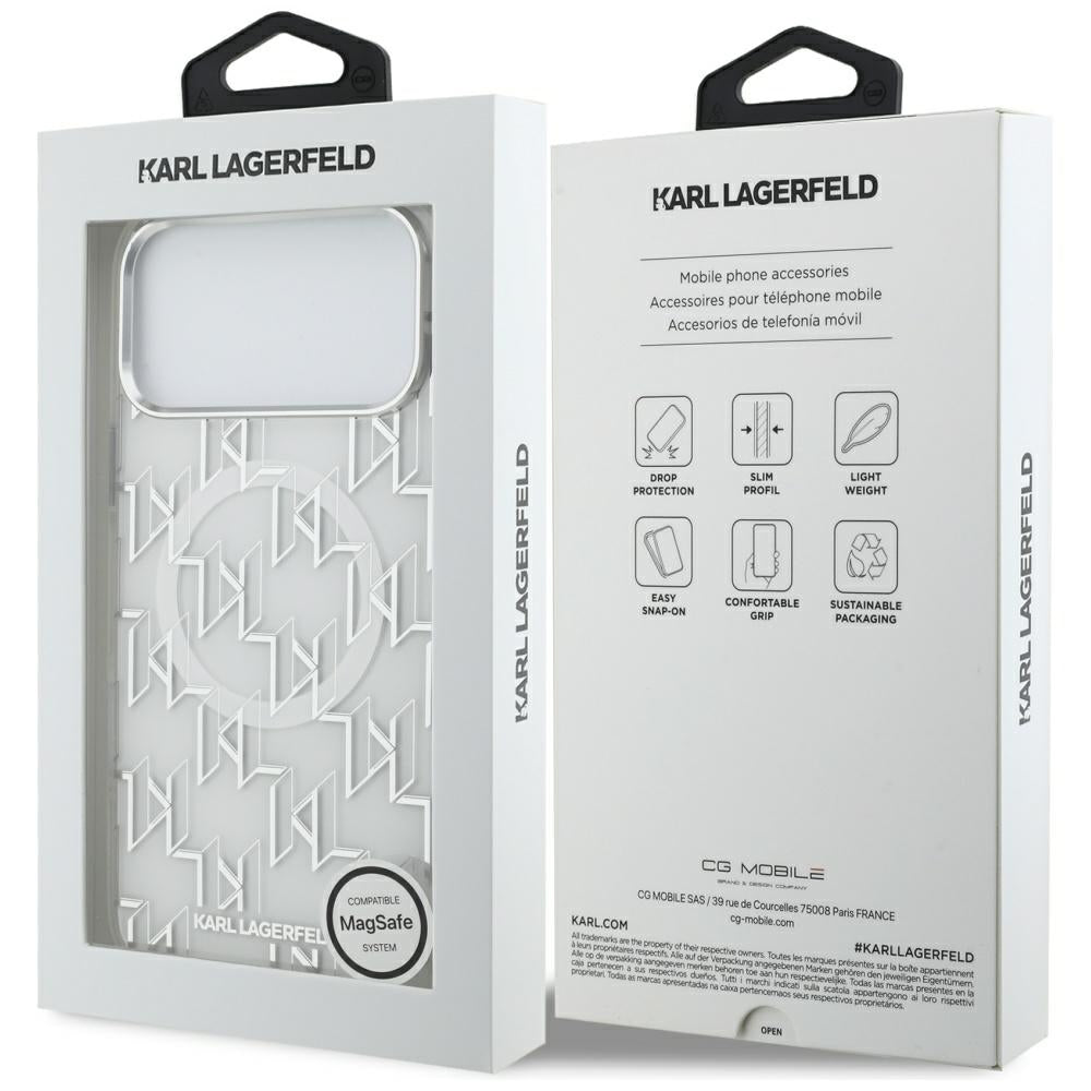 Karl Lagerfeld IML KL Monogram MagSafe Case for iPhone 17 Pro Max - White_7