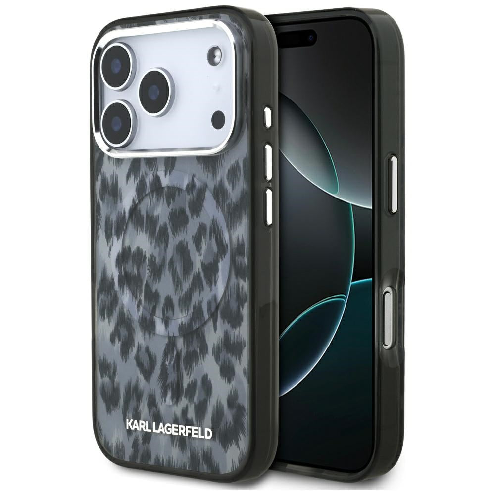 Karl Lagerfeld IML Leopard Pattern MagSafe Case for iPhone 17 Pro - Black_0