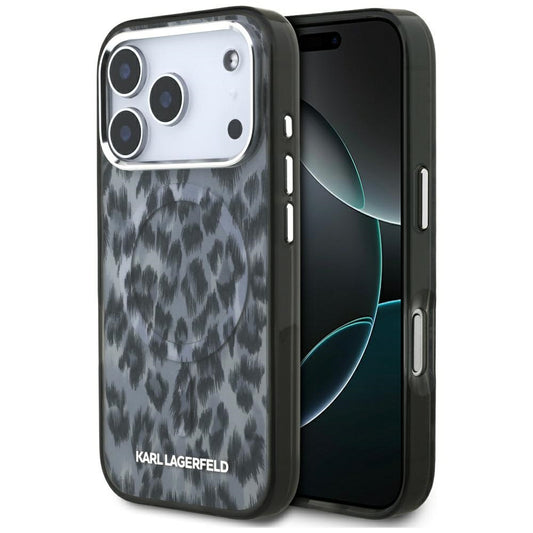 Karl Lagerfeld IML Leopard Pattern MagSafe Case for iPhone 17 Pro - Black_0