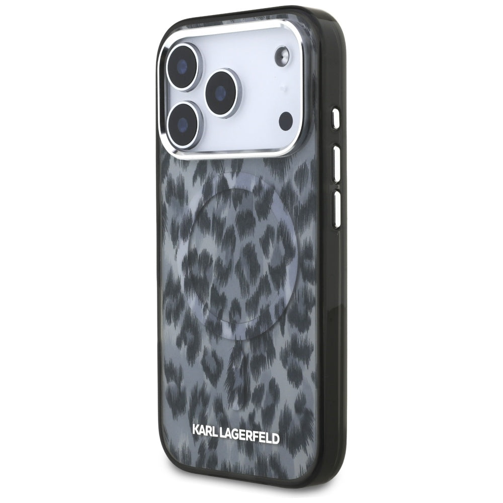 Karl Lagerfeld IML Leopard Pattern MagSafe Case for iPhone 17 Pro - Black_1