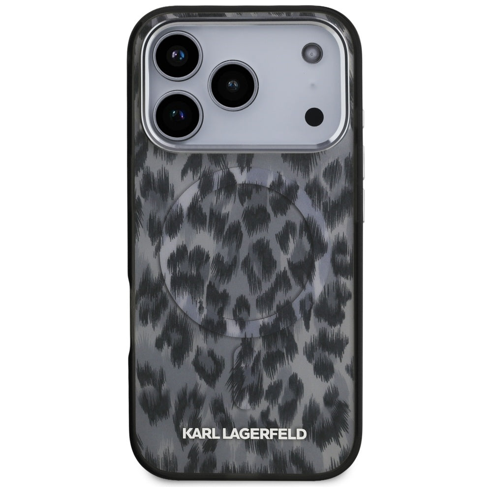 Karl Lagerfeld IML Leopard Pattern MagSafe Case for iPhone 17 Pro - Black_2