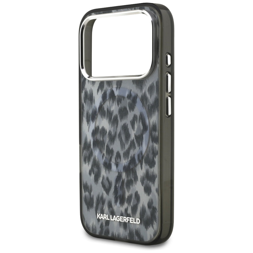 Karl Lagerfeld IML Leopard Pattern MagSafe Case for iPhone 17 Pro - Black_5