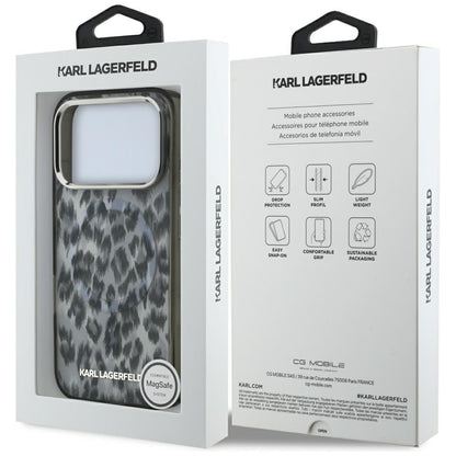 Karl Lagerfeld IML Leopard Pattern MagSafe Case for iPhone 17 Pro - Black_6