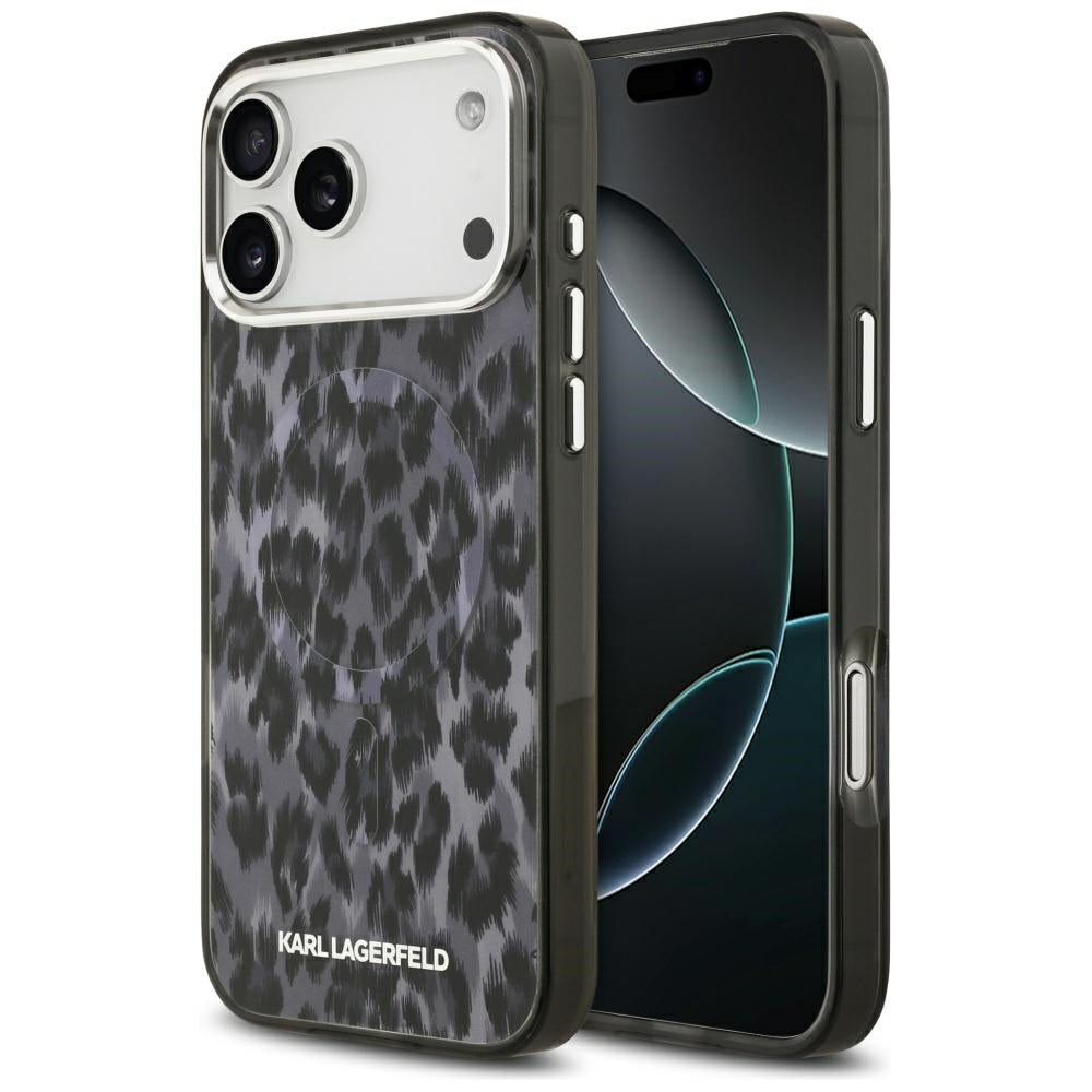 Karl Lagerfeld IML Leopard Pattern MagSafe Case for iPhone 17 Pro Max - Black_0