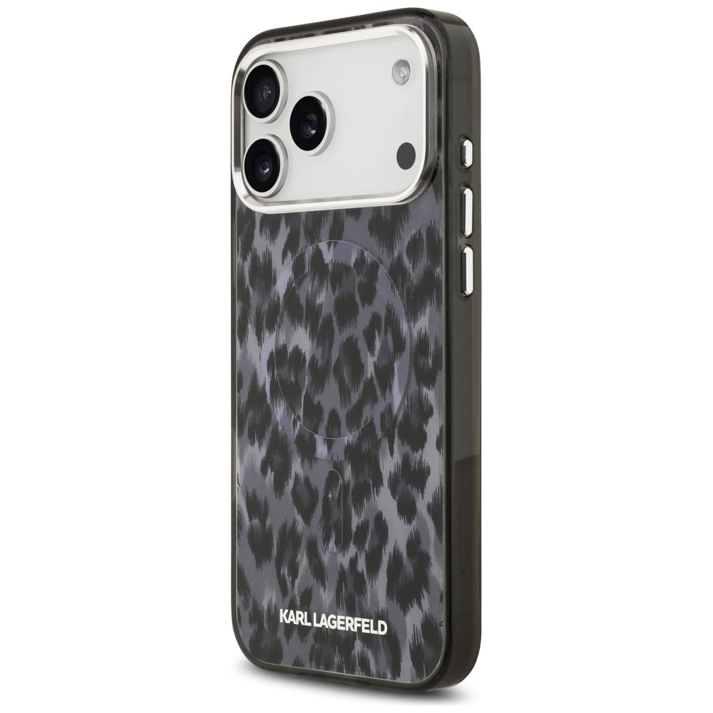 Karl Lagerfeld IML Leopard Pattern MagSafe Case for iPhone 17 Pro Max - Black_1