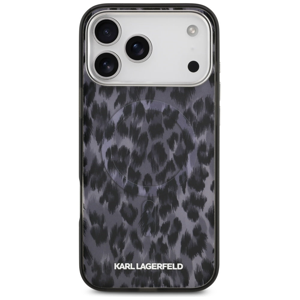 Karl Lagerfeld IML Leopard Pattern MagSafe Case for iPhone 17 Pro Max - Black_2