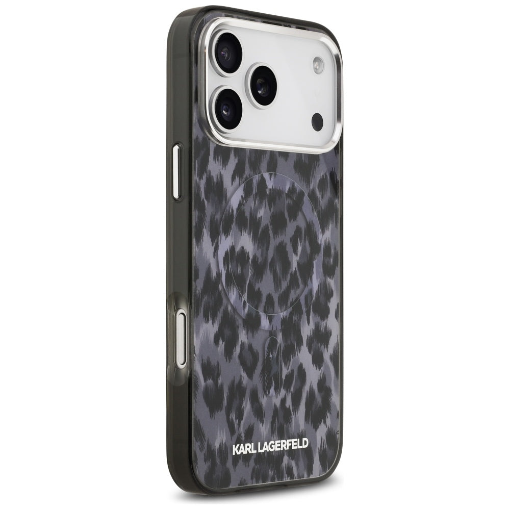 Karl Lagerfeld IML Leopard Pattern MagSafe Case for iPhone 17 Pro Max - Black_3