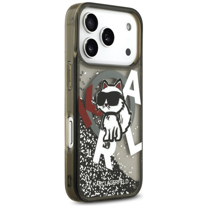Karl Lagerfeld Liquid Glitter Choupette Logo MagSafe Case for iPhone 17 Pro - Black_3