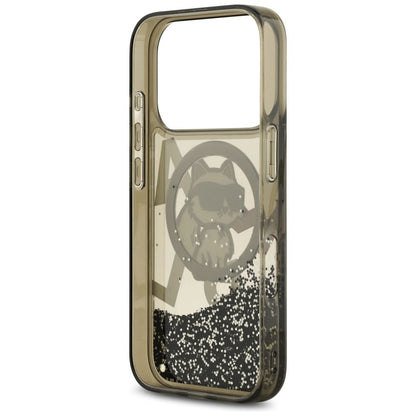 Karl Lagerfeld Liquid Glitter Choupette Logo MagSafe Case for iPhone 17 Pro - Black_6