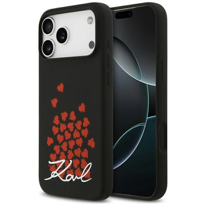 Karl Lagerfeld Silicone Heart Sign Logo MagSafe Case for iPhone 17 Pro Max - Black_0