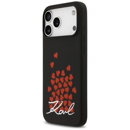 Karl Lagerfeld Silicone Heart Sign Logo MagSafe Case for iPhone 17 Pro Max - Black_1