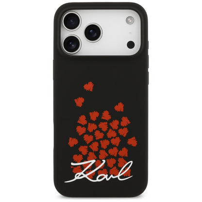 Karl Lagerfeld Silicone Heart Sign Logo MagSafe Case for iPhone 17 Pro Max - Black_2