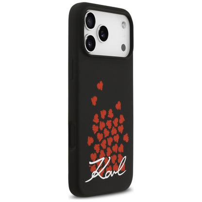 Karl Lagerfeld Silicone Heart Sign Logo MagSafe Case for iPhone 17 Pro Max - Black_3