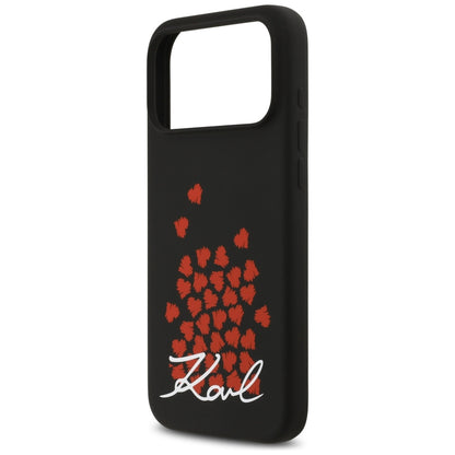 Karl Lagerfeld Silicone Heart Sign Logo MagSafe Case for iPhone 17 Pro Max - Black_5