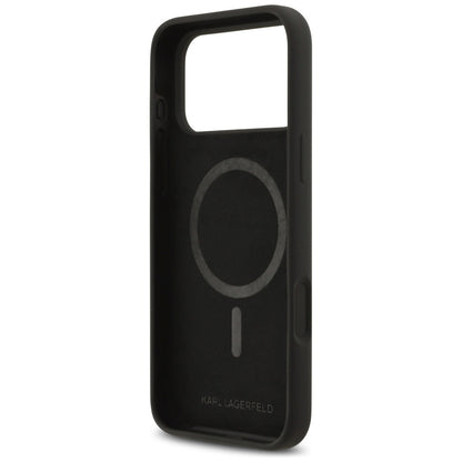 Karl Lagerfeld Silicone Heart Sign Logo MagSafe Case for iPhone 17 Pro Max - Black_6