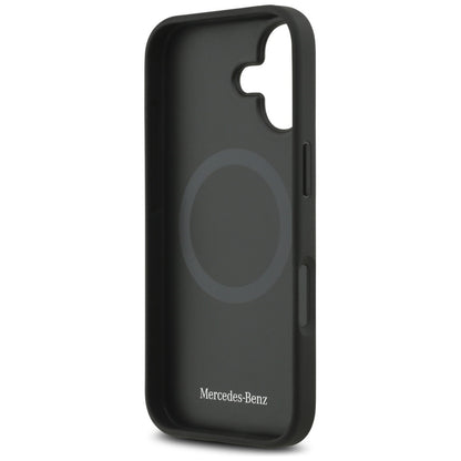 Mercedes Leather Large Laurel Leave MagSafe Case for iPhone 17 - Black_6