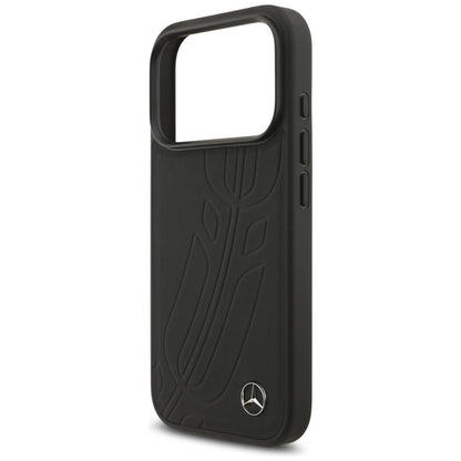 Mercedes Leather Large Laurel Leave MagSafe Case for iPhone 17 Pro - Black_5