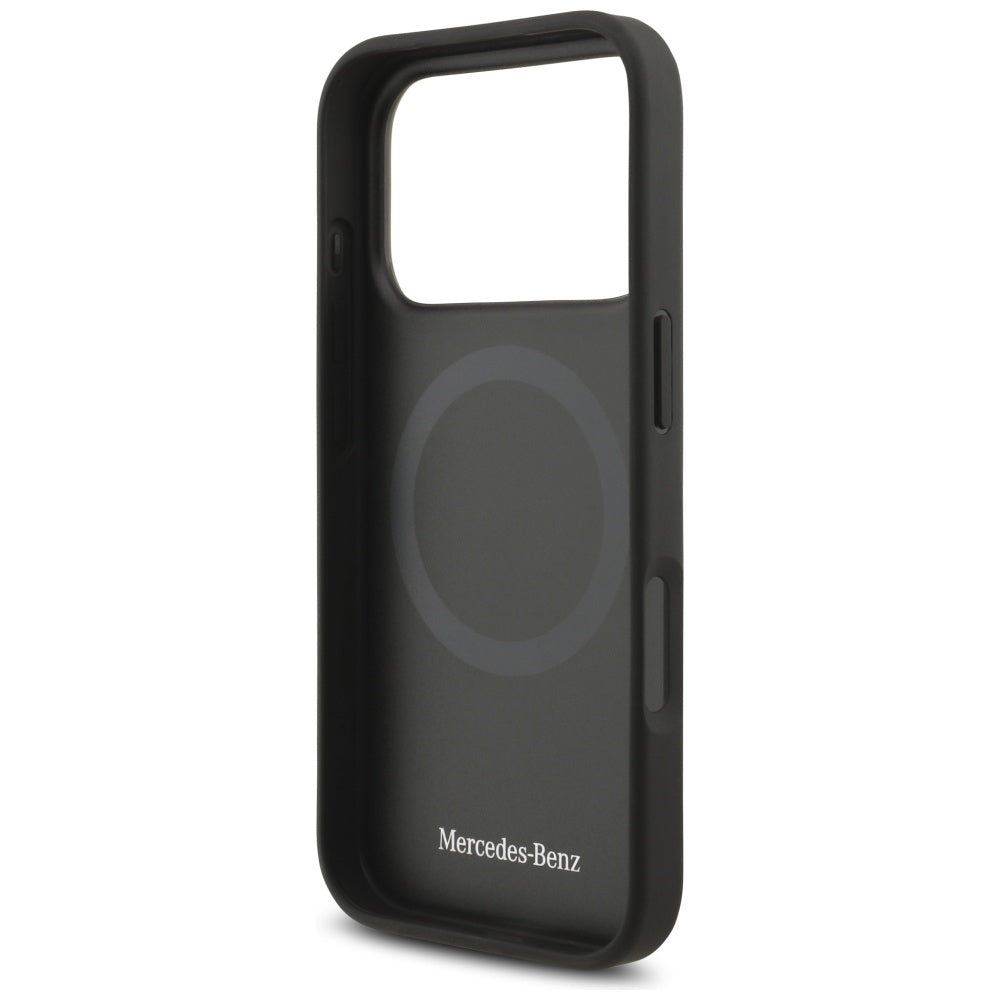 Mercedes Leather Large Laurel Leave MagSafe Case for iPhone 17 Pro - Black_6