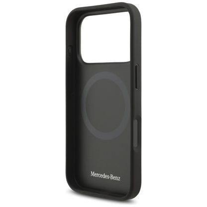 Mercedes Leather Large Laurel Leave MagSafe Case for iPhone 17 Pro - Black_6